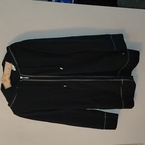 Size 0 zenergy by Chico's black with silver trim accents hooded zipper jacket.